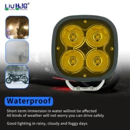 Original 4 LED CREE 60W Auxiliary Fog Light for Motorcycles (Yellow Filter)