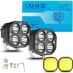 Original 4 LED CREE 60W Auxiliary Fog Light for Motorcycles (Yellow Filter)