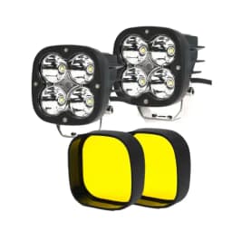Original 4 LED CREE 60W Auxiliary Fog Light for Motorcycles (Yellow Filter)