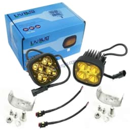 Original 4 LED CREE 60W Auxiliary Fog Light for Motorcycles (Yellow Filter)
