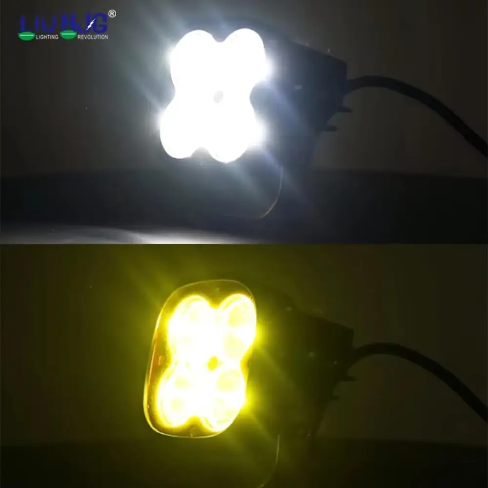 Original 4 LED CREE 60W Auxiliary Fog Light for Motorcycles (Yellow Filter)