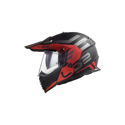 LS2 Pioneer EVO Adventurer Matte Black Red Helmets 5